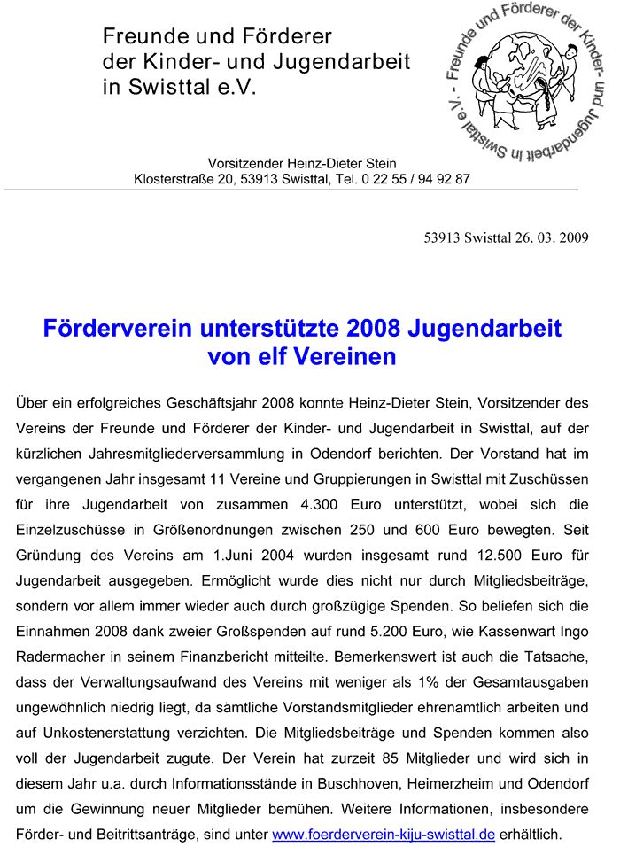 Mitgliederversammlung 2009